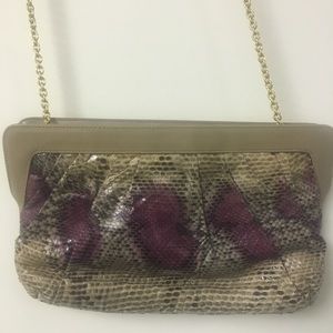 Cute pink and beige leather vintage crossbody